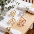 Golden coral branch metal napkin rings in gold silver and rose gold for wedding decor - Gold Coral Style (ZWZ-RNP-571)