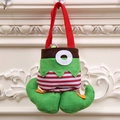 Sacchetto regalo elfo di Natale in feltro con gambe a righe e scarpe ricurve - Borsa Elfo 9028