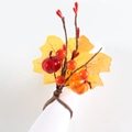 Pumpkin and maple leaf napkin ring for Thanksgiving and Autumn table decoration - Maple Leaf Double Pumpkin Berry Style(1)