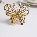 Hollow butterfly napkin ring with gold plated metal finish and elegant insect design - Polished Hollow Butterfly (1)