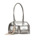 Bolso de hombro plateado Y2K con bolsillos dobles y colgante de estrella moderno - Con Colgante / Plateado