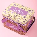 Purple Easter tin basket with woven pattern and Happy Easter floral lid design - Purple Floral Style (Style B)