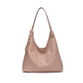 Borsa hobo rosa in pelle grana litchi con etichetta CHERIMATE e design capiente - Rosa
