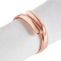Modern rose gold brushed metal napkin ring with overlapping round design for table decor - Rose Gold Round