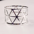 Modern hollow triangle geometric silver metal napkin rings for wedding dinner table decoration - Color-Retention Silver