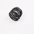 Portatovaglioli minimalista a spirale nera con design elegante a più fili di metallo - Nero