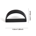Servilletero moderno de alambre tejido negro en forma de D, dimensiones 4,8cm por 3cm - Forma en D Negro