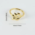 Rond de serviette feuille dorée à 5 pétales 4,5cm x 2,5cm avec finition luxe brillante - Or - Petit (Qualité du Marché)