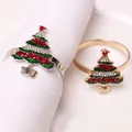 Servilleteros de árbol de Navidad con diamantes de imitación para mesa festiva - Árbol de Navidad Clásico