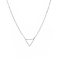 Collar minimalista plateado con colgante de triángulo geométrico hueco sobre fondo blanco - Plata (N362)