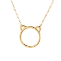 Minimalistische goldene Katzenohr-Halskette mit filigraner Gliederkette auf weißem Grund - Gold