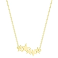 Minimalistische gouden roestvrijstalen ketting met vijf sterren op witte achtergrond - Goud
