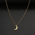 Elegante goldene Halskette mit Halbmond-Anhänger und polierter Oberfläche an feiner Kette - Gold (N237)