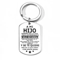Llavero de placa militar de acero inoxidable para hombre con mensaje motivador grabado - Estilo de Mensaje Inspirador en Español (C5212)