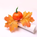 Servilletero de calabaza y hoja de maple con lazo de cuerda rústica para otoño - Estilo de Calabaza Artificial y Hoja de Arce (Estilo 2)