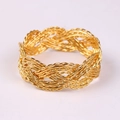 Polished gold braided napkin ring with a woven metallic design for elegant table decor - Gold