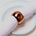 Portatovagliolo moderno in metallo oro rosa con finitura a specchio lucido su tovagliolo - Oro rosa