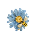 Exquisite sunflower and honey bee napkin ring with sparkling rhinestones decoration - Lake Blue
