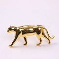 Golden leopard napkin ring with a polished finish for hotel and restaurant table decor - Default