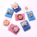 Handmade linen flower napkin rings in assorted Morandi colors for Christmas table decor - Default