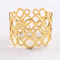 Portatovaglioli in metallo dorato con cerchi geometrici cavi per eleganti tavole da banchetto - Oro