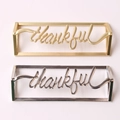 Ronds de serviette en métal doré et argenté avec lettrage thankful et design élégant - thankful
