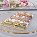 Lot de 6 ronds de serviette feuille de ginkgo en finitions dorées et argentées - Cadre de Feuille de Ginkgo 3D