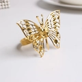 Elegant gold hollow butterfly napkin ring with intricate laser-cut metal detailing - Laser Cut Hollow Butterfly (6)