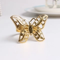 Elegant gold hollow butterfly napkin ring with intricate filigree details for banquet tables - Fine Filigree Butterfly (3)