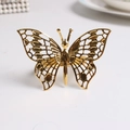 Elegant gold butterfly napkin ring with hollow design for wedding and banquet tables - Detailed Vein Butterfly (5)