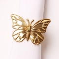 Elegant gold hollow butterfly napkin ring with metallic finish on a white cloth - Decorative Hollow Butterfly (8)