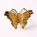 Elegant gold butterfly napkin ring with intricate hollow patterns for wedding decor - Double Layered Butterfly (10)