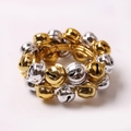 Elegant gold and silver metal bell napkin ring with a luxury beaded design for table decor - Gold And Silver