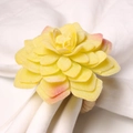 Portatovaglioli con pianta grassa gialla fatta a mano per tavola elegante - Stile Piante Grasse Flocked / Giallo