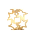 Servilletero dorado con estrellas caladas para decoración de mesa elegante y festiva - Dorado Liso