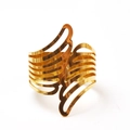 Elegant gold angel wing napkin ring with polished metal finish and hollow design - Gold