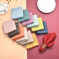 Thick solid cotton linen napkins in multiple colors with a golden napkin ring - Multicolor Combo / 48*48cm