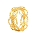 Minimalist woven gold napkin ring with luxury braided texture for elegant table decor - Gold