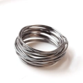 Detailed view of gunmetal plated wire-wrapped napkin ring with glossy finish - Gun Black