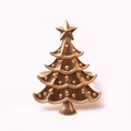 Servilletero de árbol de Navidad dorado con estrella y acabado de metal pulido - Estilo Árbol de Navidad (21)