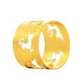 Rond de serviette doré en métal avec silhouette de renne pour décor de Noël - Doré