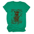 Detail of the vintage girl graphic and heather green fabric on this women's T-shirt - Dark Green