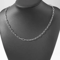 Minimalist silver paperclip link chain necklace for men in stainless steel - 45cm / Silver