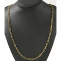 Collier chaîne à maillons trombone dorés style punk sur mannequin de cou noir - 55cm / Or (C5793)