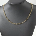 Collana da uomo con maglie a graffetta dorate lucide in uno stile di moda minimalista - 40CM / Oro