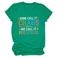 Détail du t-shirt vert en coton avec impression graphique Some Call It Chaos Preschool - S / Vert Foncé