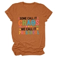 Détail d'un t-shirt en coton couleur rouille avec imprimé Some Call It Chaos Preschool - S / Orange Brûlé (Police Noire)