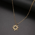 Collana con ciondolo totem solare dorato con design a raggi radianti per donna elegante - Stile Dorato (N429)