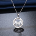 Collana con ciondolo a farfalla argentata con cornice di cristalli e catena in acciaio - Argento (N2137)