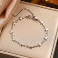 Elegante bracciale con stelle in acciaio inossidabile e chiusura su portagioie di lusso - Stile Argentato (N1847)